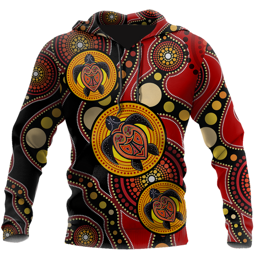 Aboriginal Australia Indigenous Turtles Painting Art All Over Print Unisex Hoodie