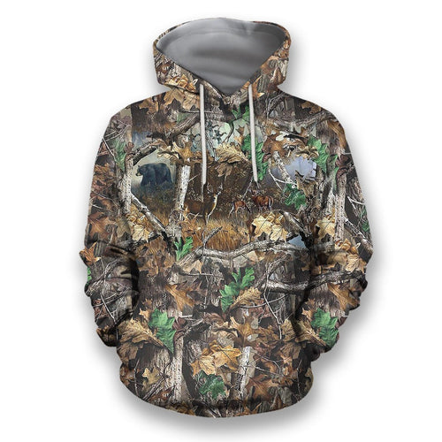 Hunting Gifts Deer Hunting Gifts All Over Printed Camo Deer Hunting Unisex Hoodie