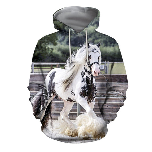 Horse Gifts All Over Printed Friesian Horse Unisex Hoodie