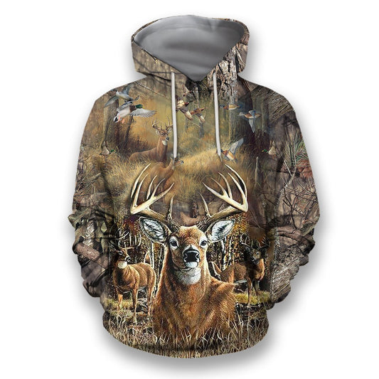 Unisex Hoodie All Over Print Hunting Gifts Deer Hunting Gifts All Over Printed Love Hunting Camo Unisex Hoodie