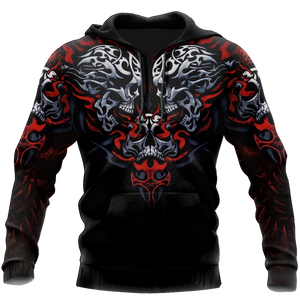 Unisex Hoodie All Over Print Skull Gifts Awesome Confronting Skulls Unisex Hoodie