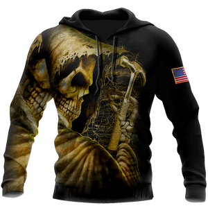 Unisex Hoodie All Over Print Roofer Gifts Skull Roofer All Over Printed Unisex Hoodie Labour Day Gifts