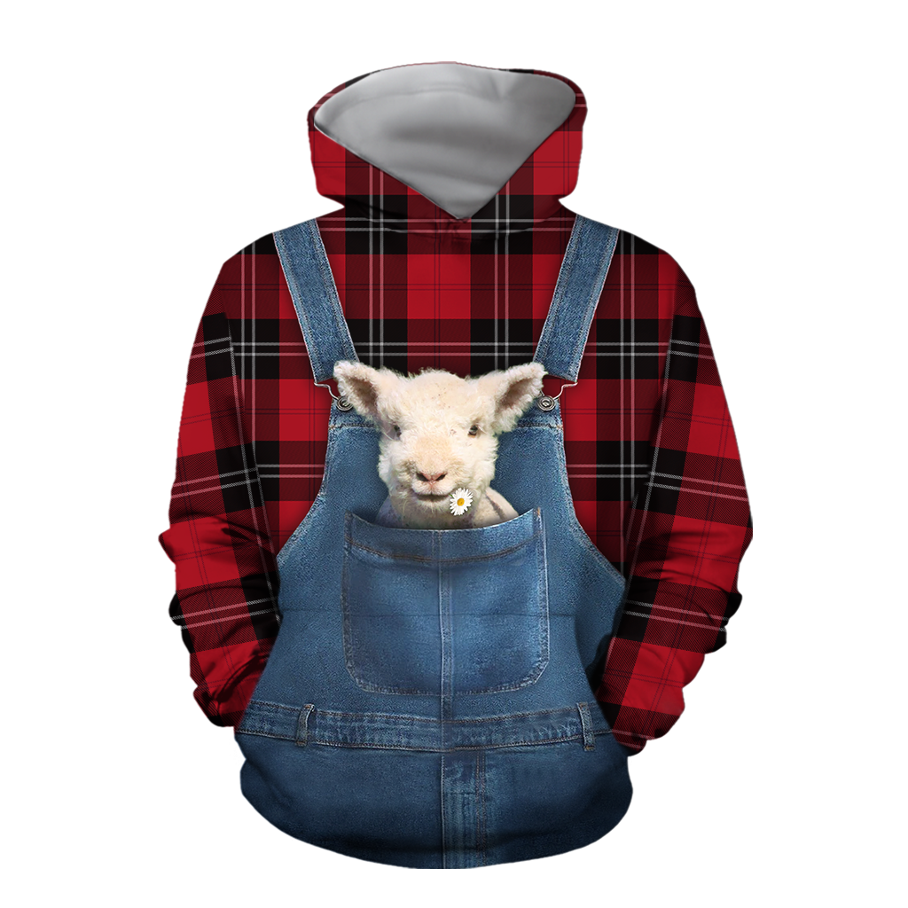 Farmer Gifts Baby Sheeps Red Unisex Hoodie Labour Day Gifts