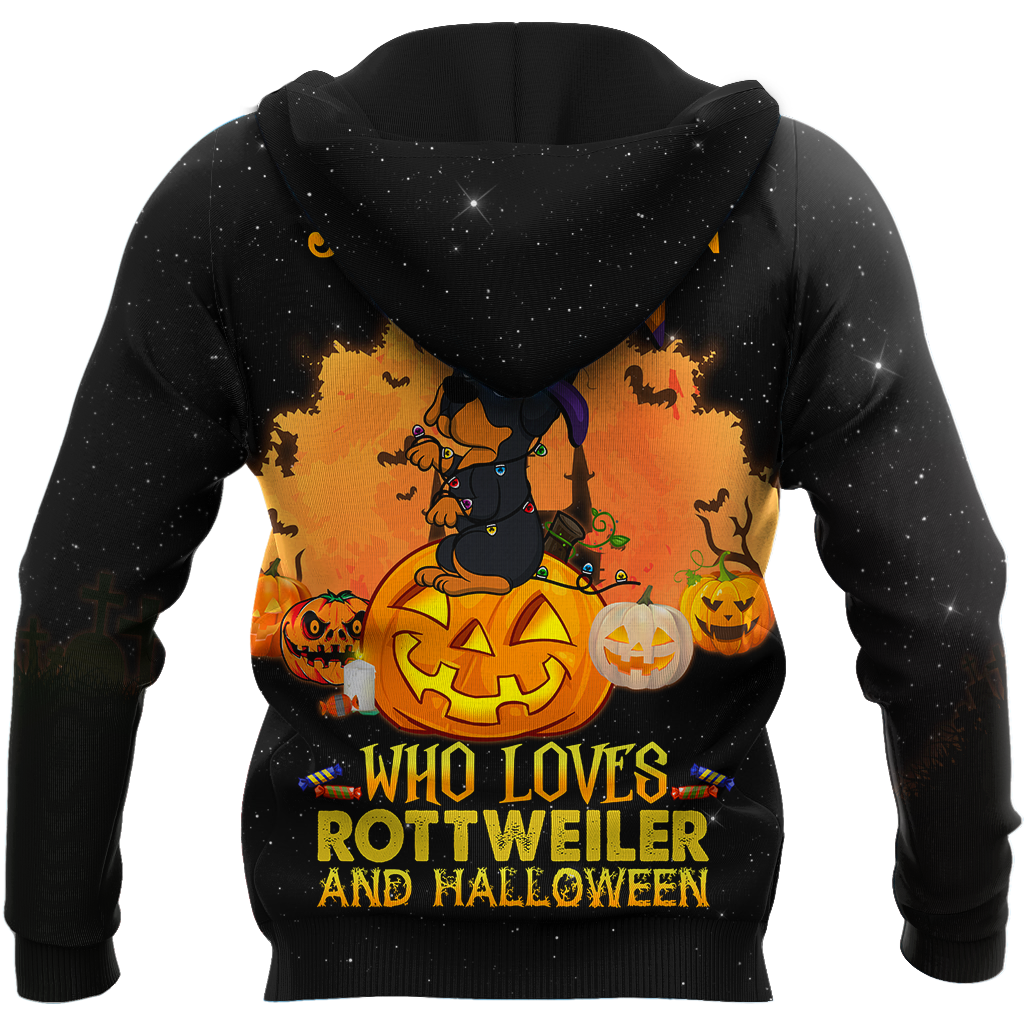Happy Halloween Rottweiler All Over Print Unisex Hoodie