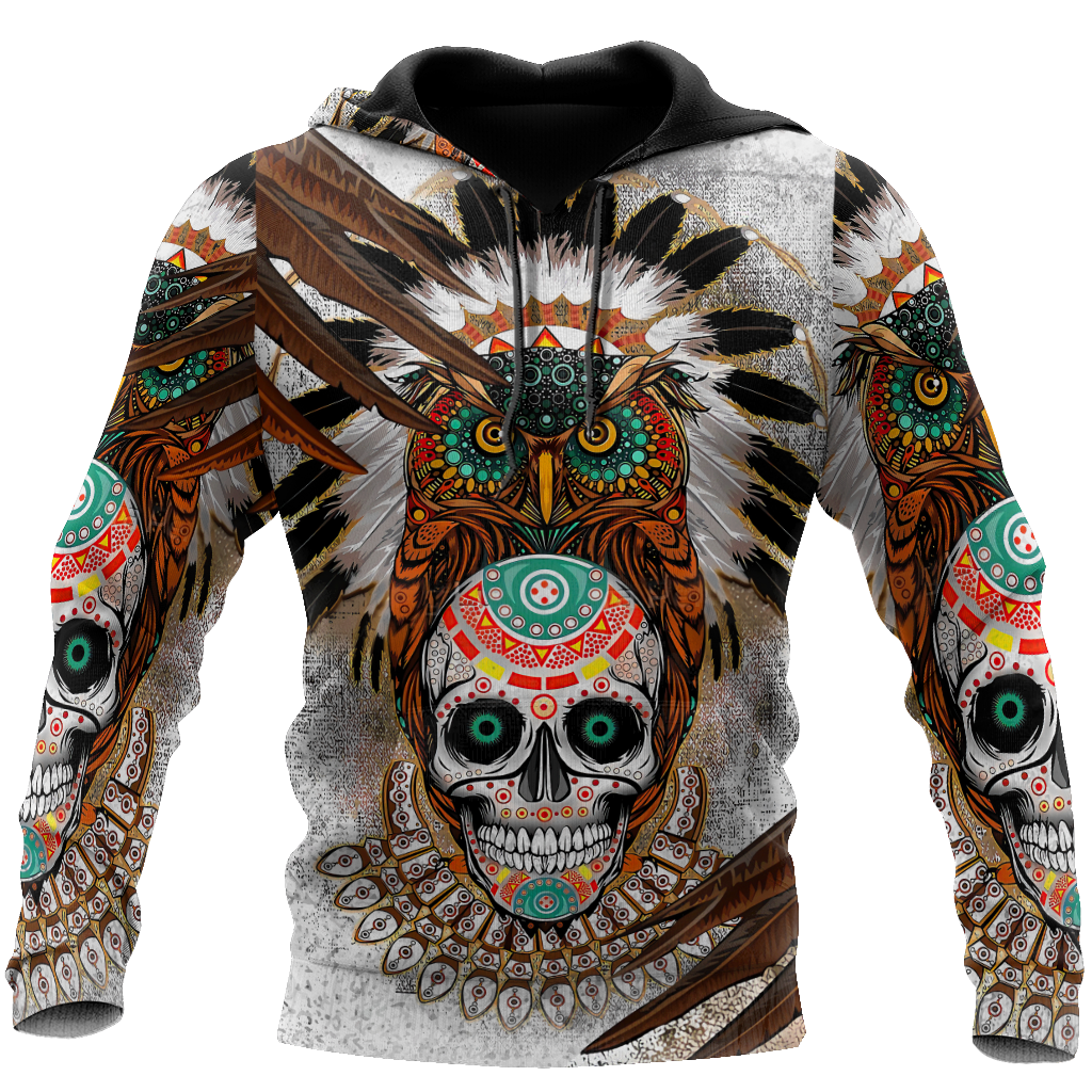 Unisex Hoodie All Over Print Skull Gifts Sugar Native Skull Over Printed Unisex Hoodie