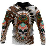 Unisex Hoodie All Over Print Skull Gifts Sugar Native Skull Over Printed Unisex Hoodie