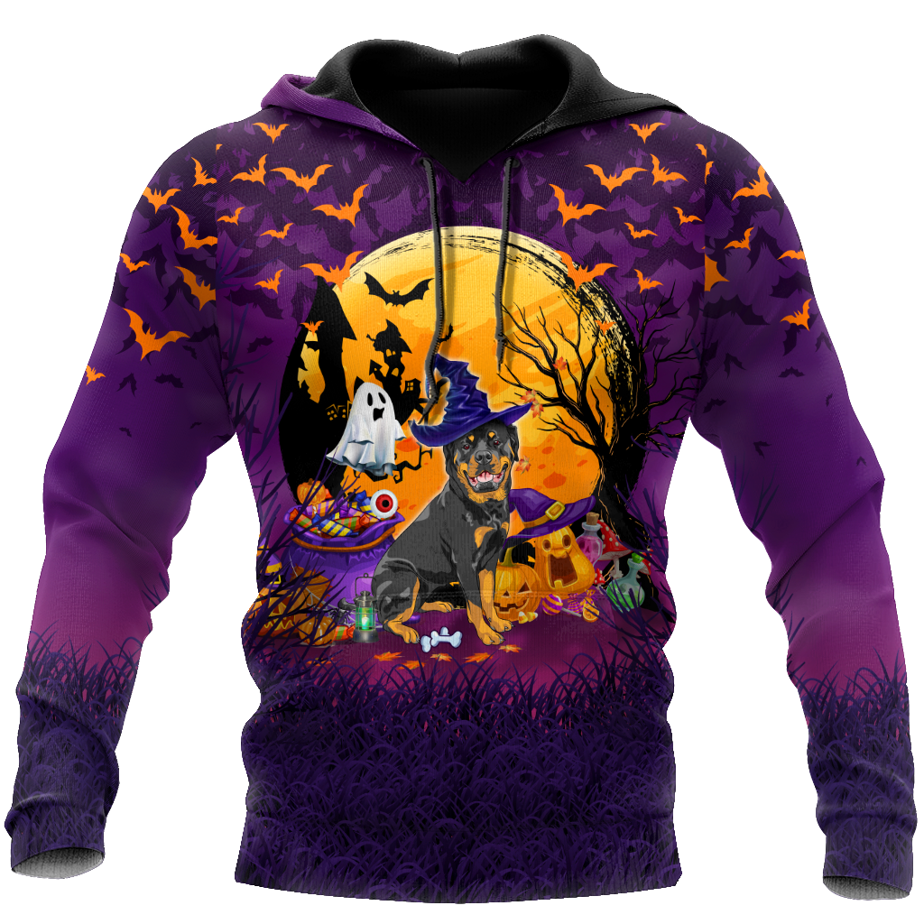 Happy Halloween Rottweiler All Over Print Unisex Hoodie