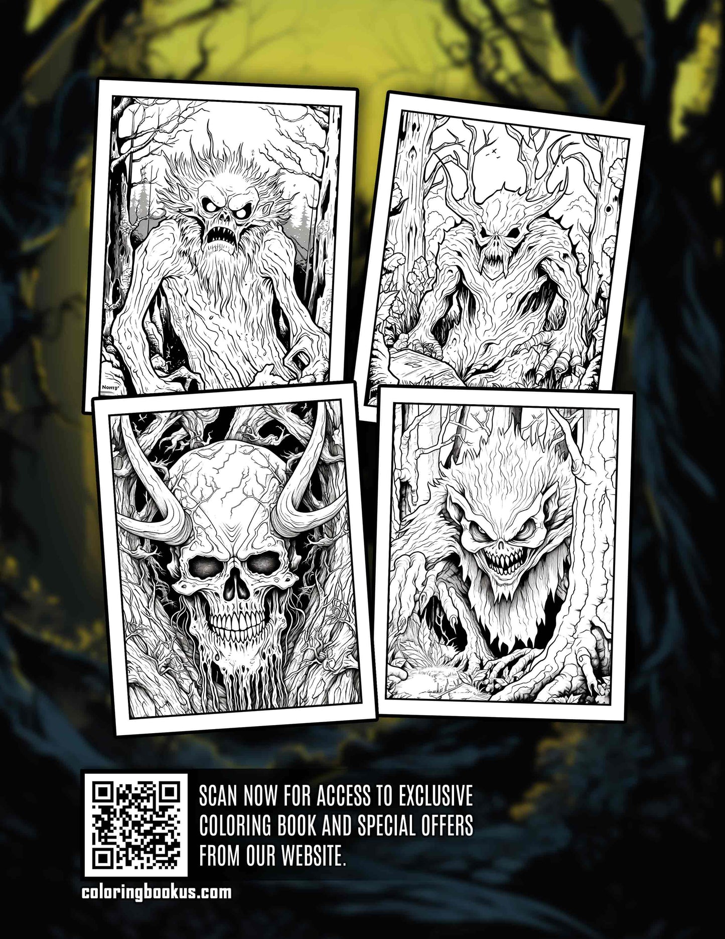 Horror Forest 30 Pages Printable Coloring Book