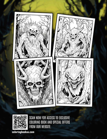 Horror Forest 30 Pages Printable Coloring Book