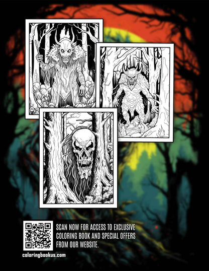 Horror Forest 30 Pages Printable Coloring Book