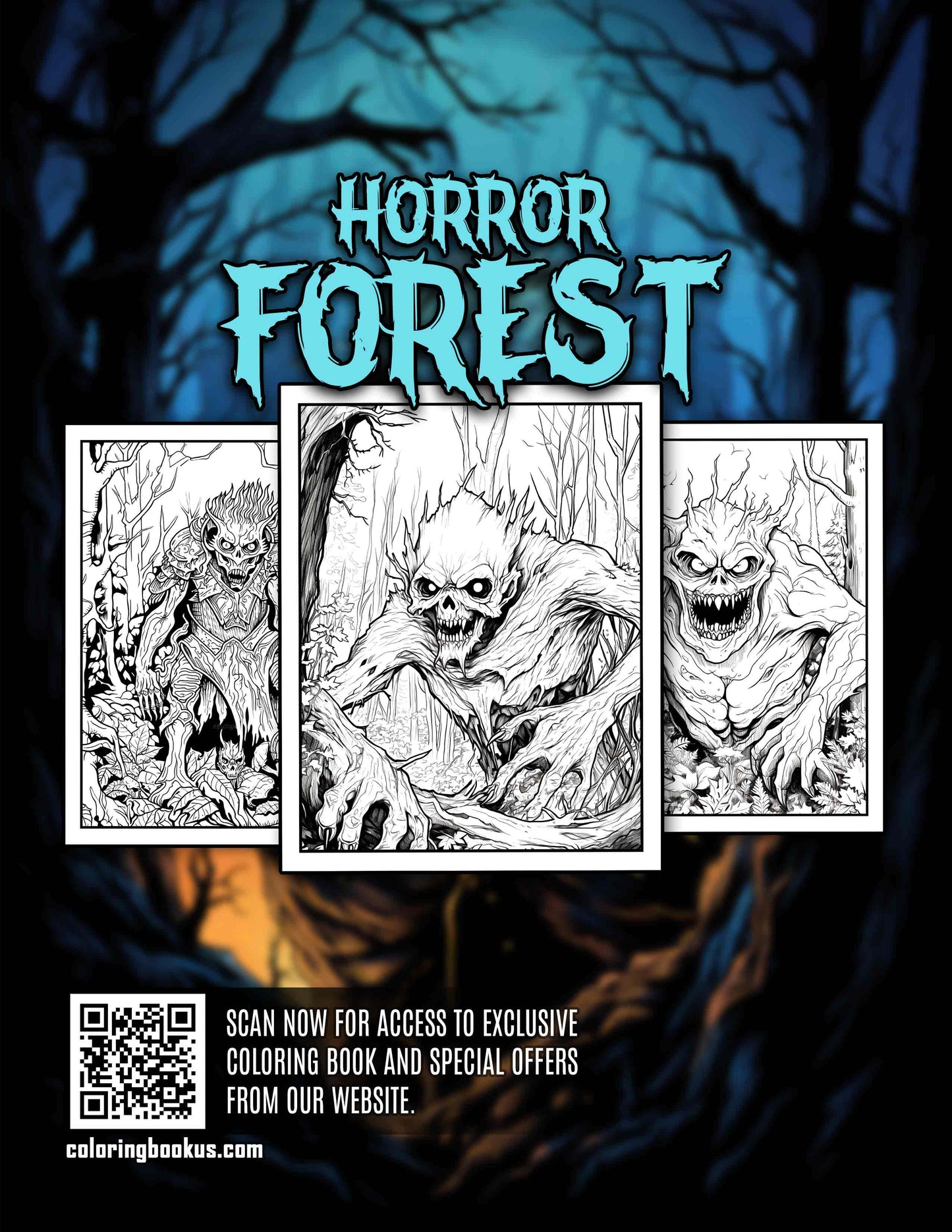 Horror Forest 30 Pages Printable Coloring Book