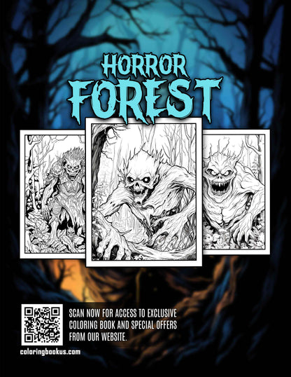 Horror Forest 30 Pages Printable Coloring Book