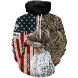 German Shorthaired Pointer Hunting Bird Dog Duck Hunter American flag full printing shirt, Hoodie FSD3261