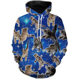 Space Cats Blue 3D Shirt All Over Print T Hoodie Hoodie