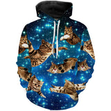 Space Cat Galaxy Blue 3D Shirt All Over Print T-Shirt