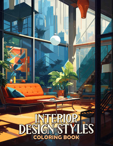 Interior Design Styles 30 Pages Printable Coloring Book