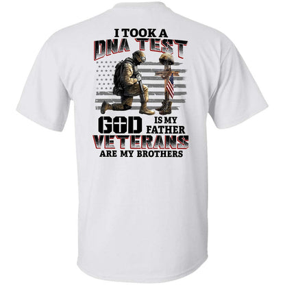 I took a DNA test and God is my Father, Veterans are my brothers Back-printed Apparel