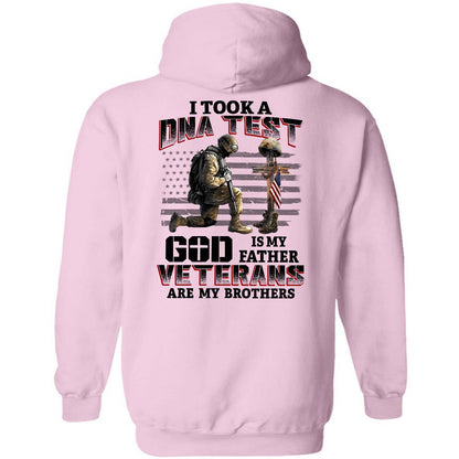 I took a DNA test and God is my Father, Veterans are my brothers Back-printed Apparel