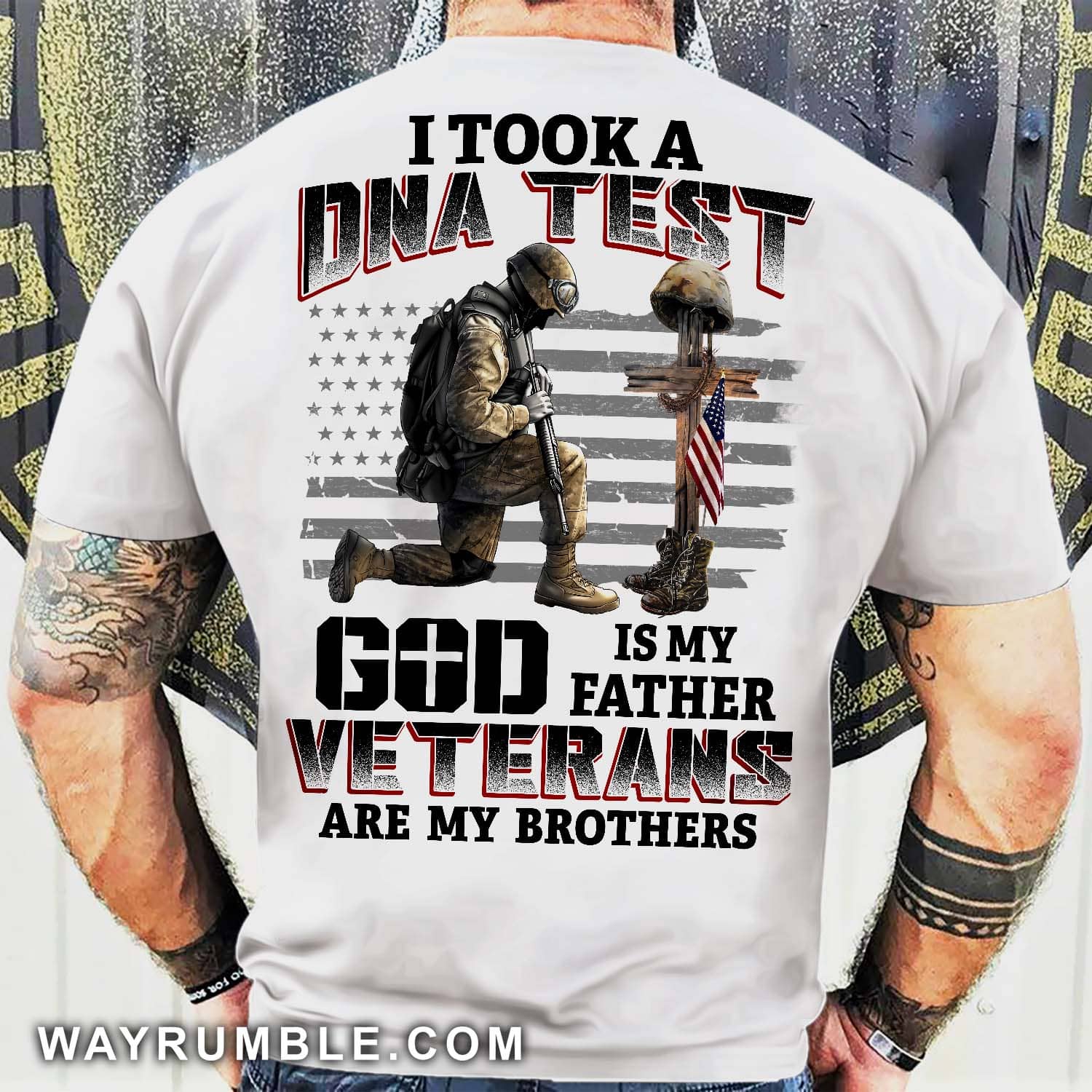I took a DNA test and God is my Father, Veterans are my brothers Back-printed Apparel