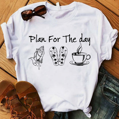 Praying hands, sandal, tea - Plan for the day - Jesus Apparel