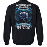 November Guy, Son of God, Knight with angel wings, My scars tell a story - Jesus Back-printed Apparel