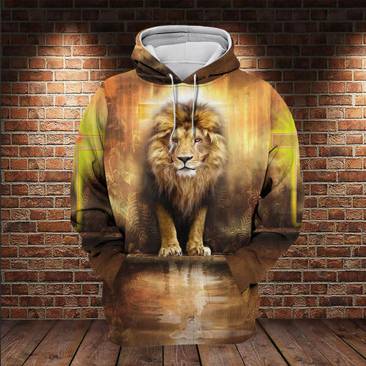 Jesus And Gorgeous Lion 3D All Over Printed Hoodie Us Unisex Hoodie Size