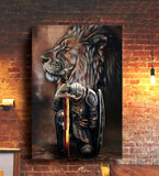 [CUSTOM] Jesus, Lion Of Judah, Warrior Art - Amazing Warrior - Matte Canvas