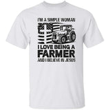 I'm a simple woman, I love being a farmer and I believe in Jesus - Jesus, Farmer Apparel