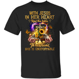 With Jesus in her heart, She is unstoppable - Jesus Apparel