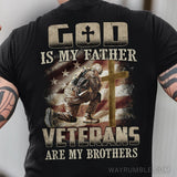Veteran is crying in front of the cross, God is my father - Jesus Back-printed Apparel