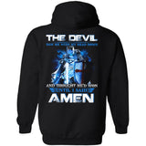 Blue flame, Knight of God, Until I said Amen - Jesus Back-printed Apparel