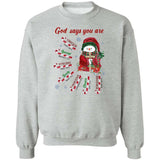 Snowman, Peppermint candy cane, God says you are unique - Jesus, Christmas, Winter Apparel