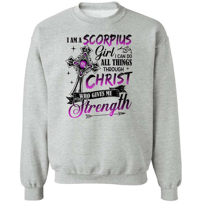Scorpius Girl, I can do all things through Christ who gives me strength - Jesus, Scorpio, Zodiac Signs Apparel