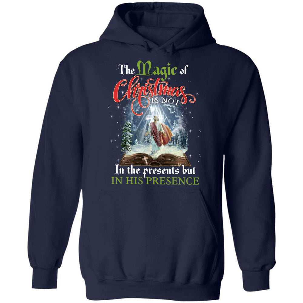Jesus painting, The holly Bible, Cross light, Winter forest, The magic of Christmas is in his presence - Jesus Apparel
