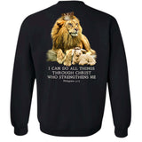 Lion King, Lamb of God, I can do all things through Christ who strengthens me - Jesus Back-printed Apparel