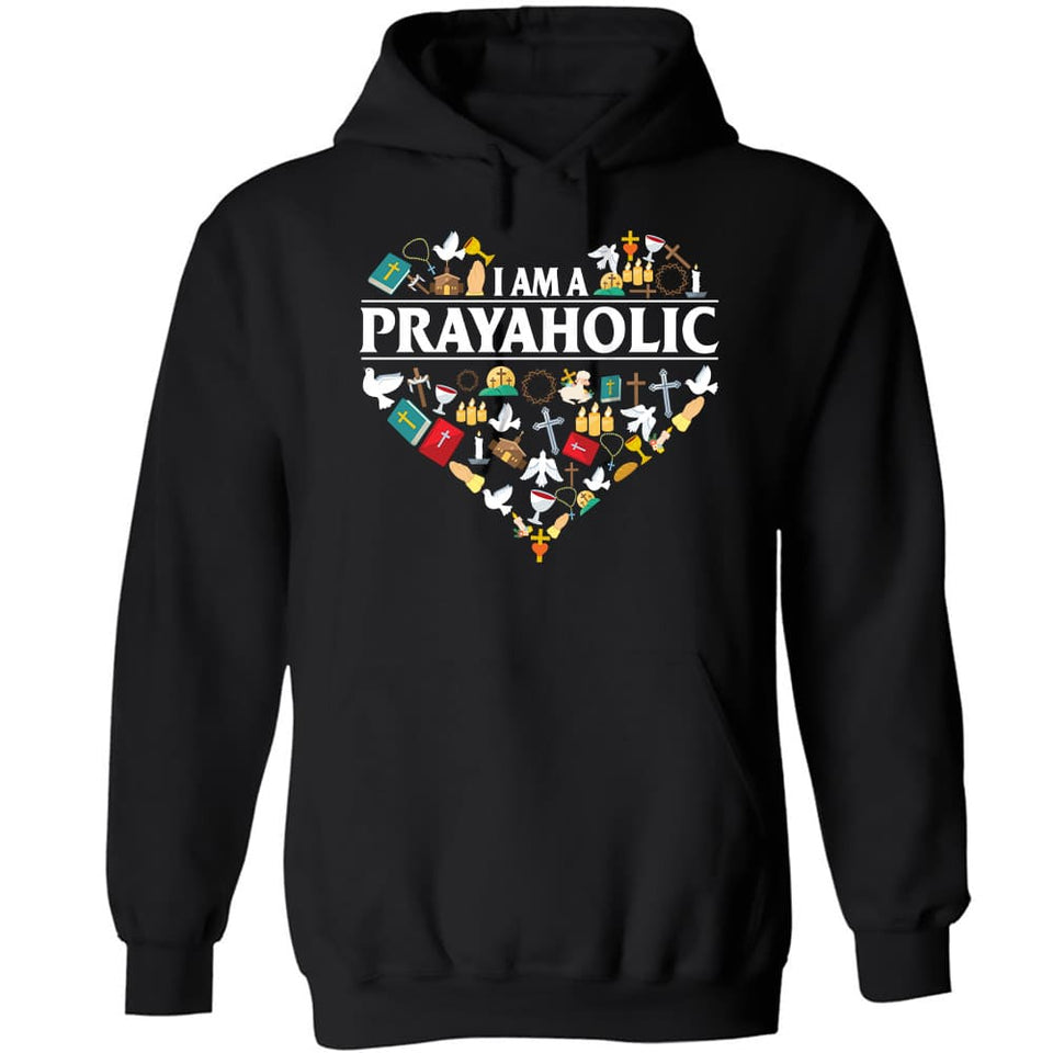 Jesus symbol, Bible, Colorful heart, I am a prayaholic - Jesus Apparel
