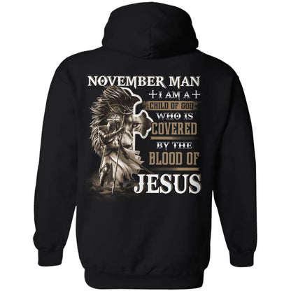 November man, Knight of God, I am a child of God -Jesus Back-printed Apparel