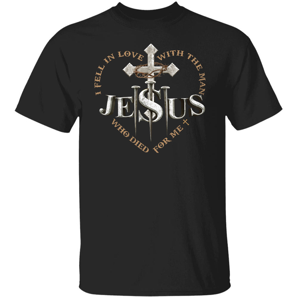 The iron cross, Crown of thorn, Heart shape, Jesus and three nails, I fall in love with the man who die for me - Jesus Apparel