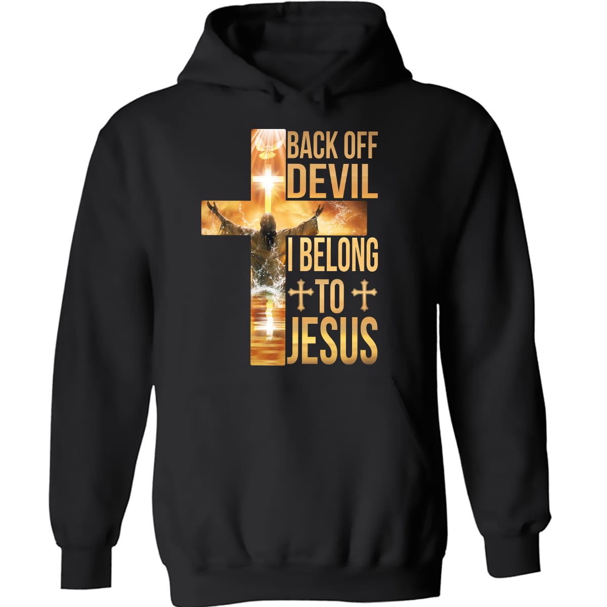 Jesus rises from under the ocean, Cross light, Back off Devil, I belong to Jesus - Jesus Apparel