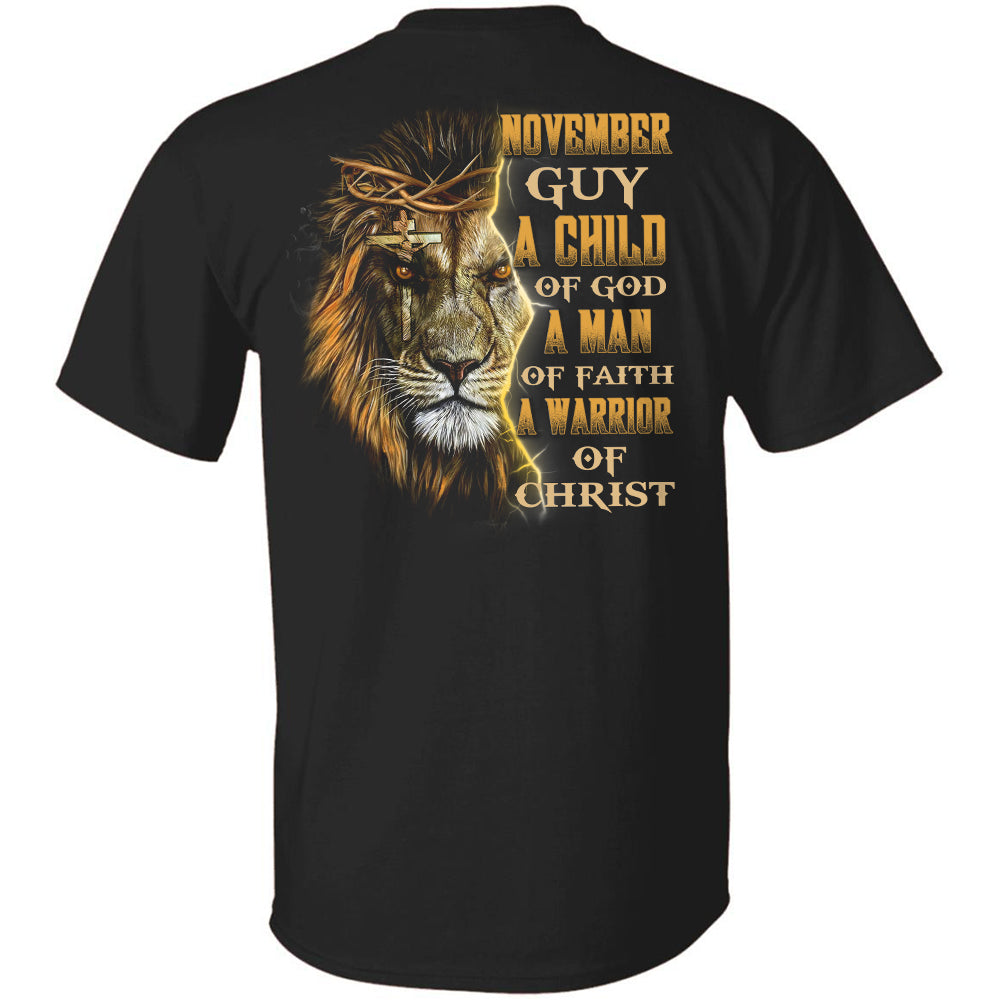 November Guy, Amazing lion of Judah, A child of God - Jesus Back-printed Apparel
