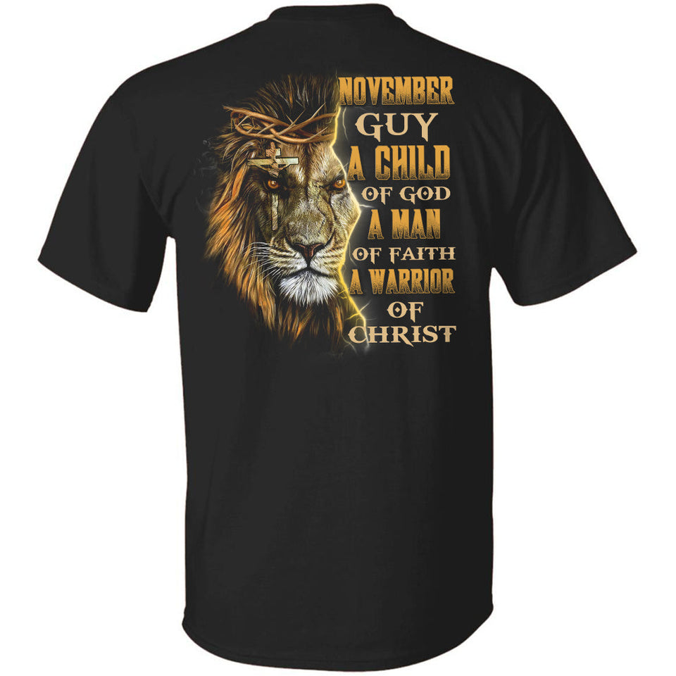 November Guy, Amazing lion of Judah, A child of God - Jesus Back-printed Apparel