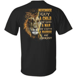 November Guy, Amazing lion of Judah, A child of God - Jesus Back-printed Apparel