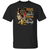 Beautiful girl, In the library, Jesus is my savior, Reading is my therapy - Jesus Apparel
