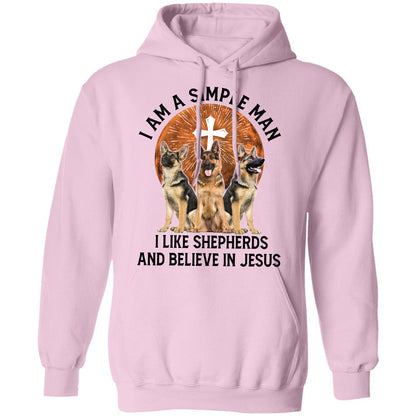 German Shepherd, I'm a simple man, I like Shepherds & believe in Jesus - Jesus, Dog Apparel