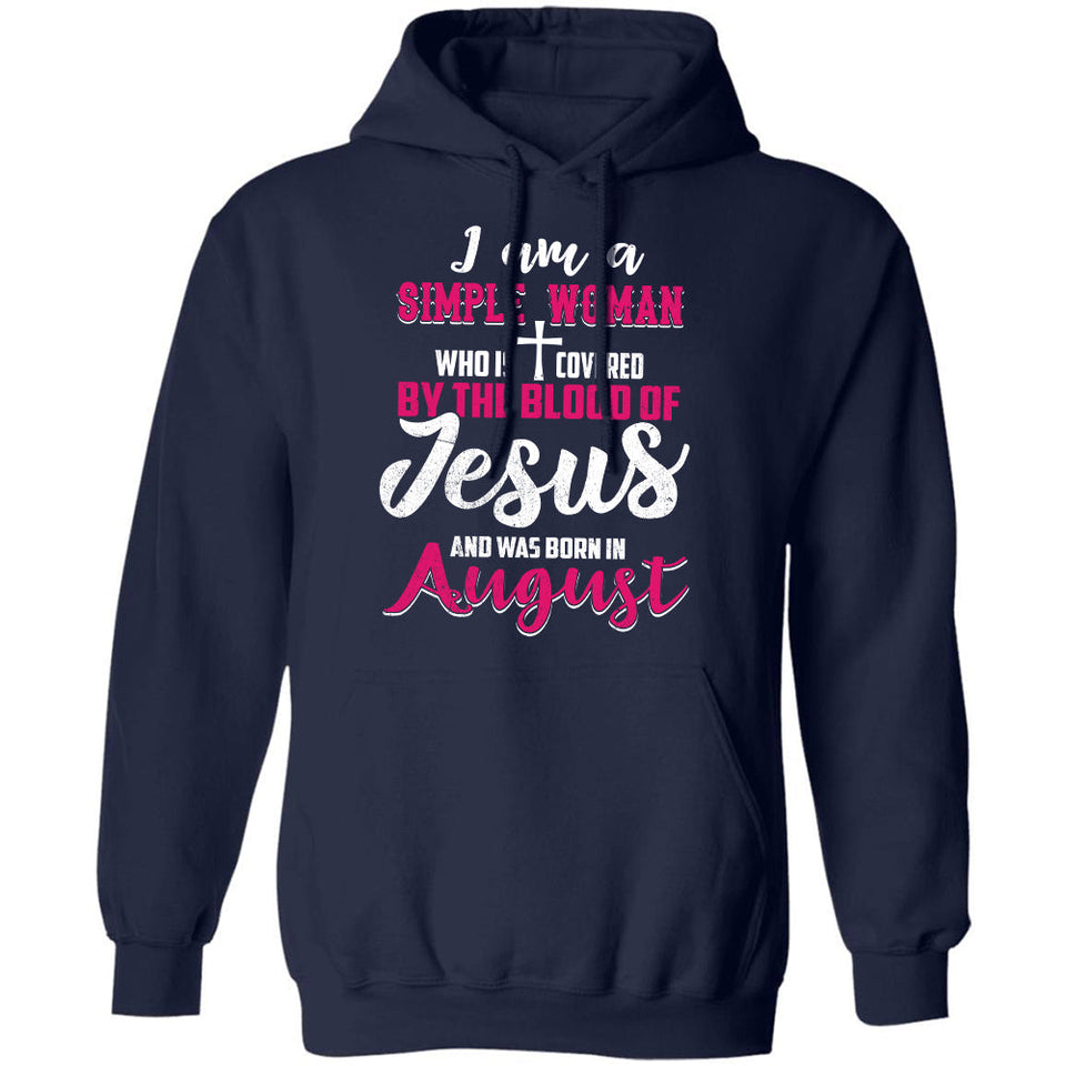 August Simple Woman - I'm covered by the blood of Jesus - Jesus Apparel