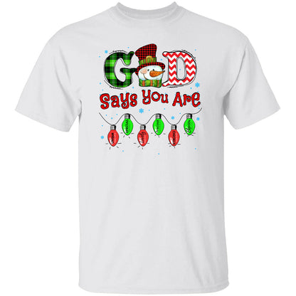 Snowman, Winter, God says you are unique - Jesus, Christmas Apparel