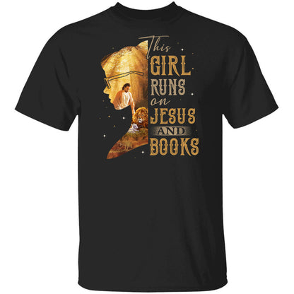 Bookaholic girl, Jesus painting, Lion of Judah, Lamb of God, This girl runs on Jesus an books - Jesus Apparel