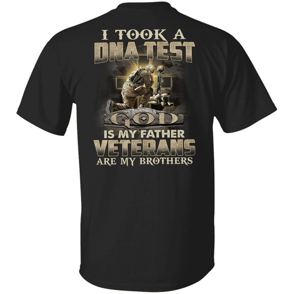 Jesus, awesome warrior, God is my father & Veterans are my brothers Back-printed Apparel