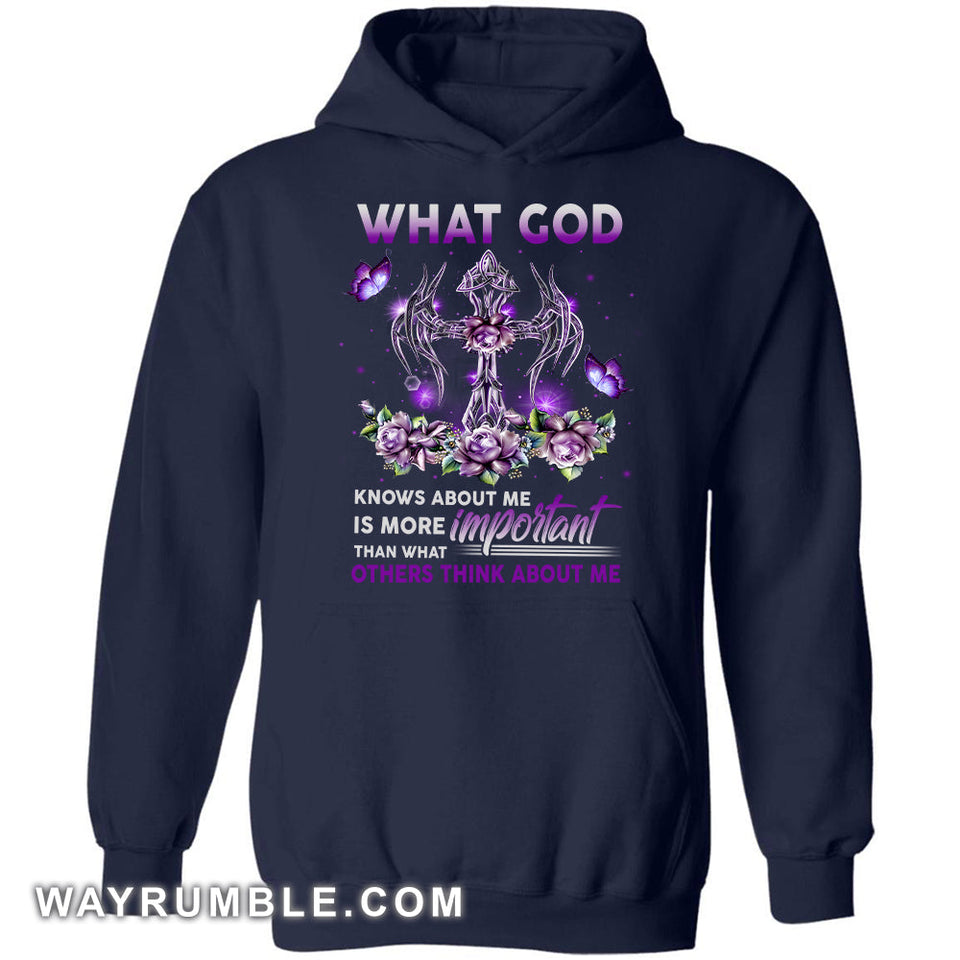 Violet rose, What God knows about me is more important than what others think about me - Jesus Apparel
