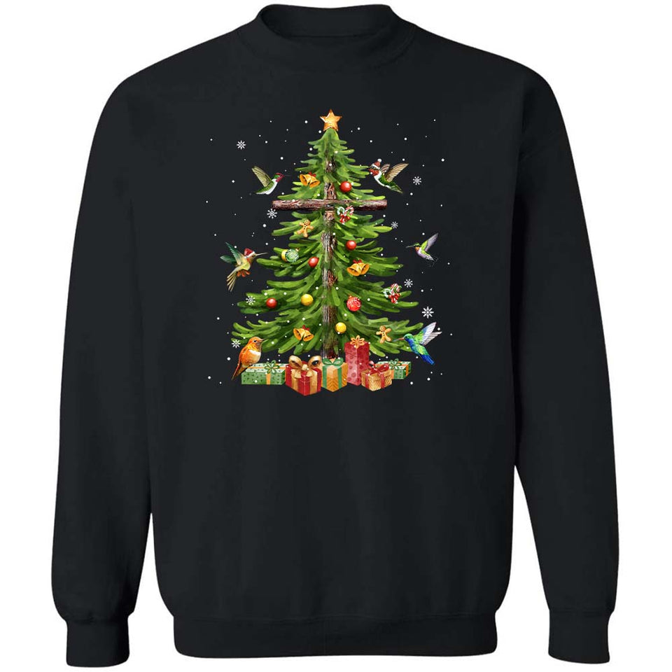 Christmas Tree, Hummingbird, Christmas presents, Amazing cross - Jesus, Christmas Apparel